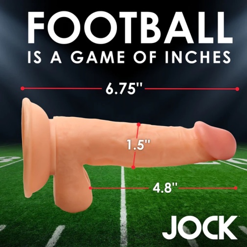 Jock - 榄球员Frank 的 6.75" 仿真阳具配睾丸 - 肉色 照片