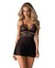 Obsessive - 838-BAB-1 Babydoll & Thong - Black - XXL photo-6