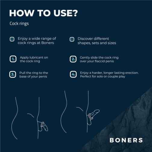 Boners - 帶紋陰莖環 - 灰色 照片