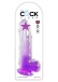 King Cock - 9" 透明假阳具连睾丸 - 紫色 照片-2