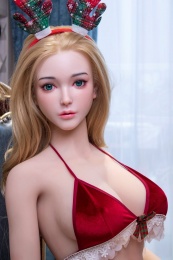 Nataly 圣诞长腿金发女郎 钢制灵活骨架柔软TPE仿真性爱娃娃 163 cm (矽胶头) 照片