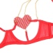 Ohyeah - Chain Heart Mesh Bra Set - Red - M photo-13