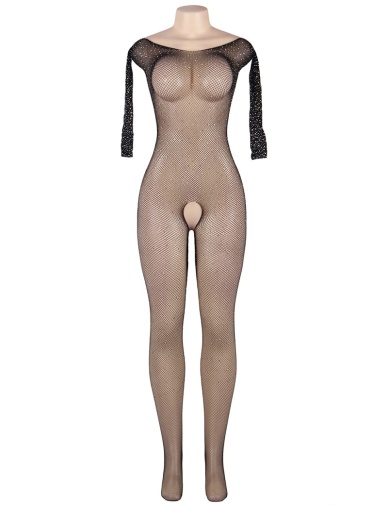 Ohyeah - Fishnet Diamonds Bodystocking - Black - XL photo