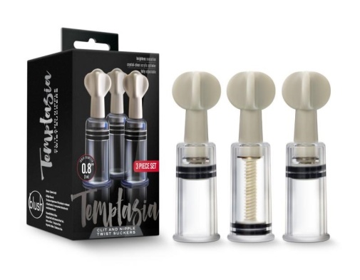 Temptasia - Clit And Nipple Twist Suckers Set - Clear photo