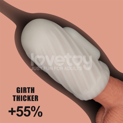 Lovetoy - Knights 柔软震动阴茎套 - 螺旋纹 照片