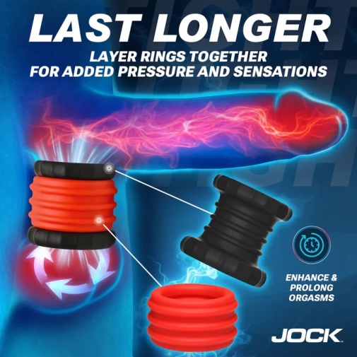 Jock - 2-in-1 C-Ring Stretcher - Black/Red photo
