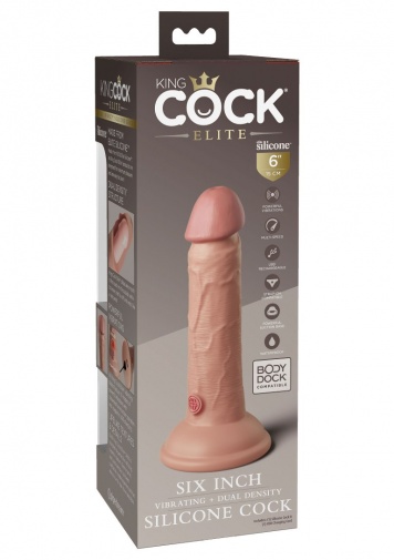 King Cock - 6" Elite Vibro Cock - Flesh photo
