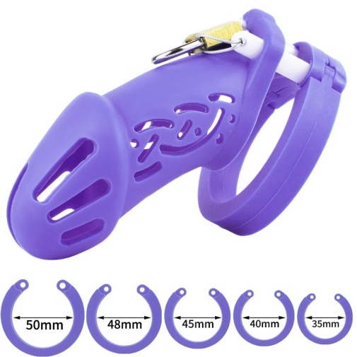 FAAK - Silicone Chastity Cage 113 - Purple photo