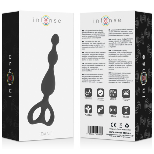 Intense - Danti 絲滑矽膠串珠後庭塞 - 黑色 照片
