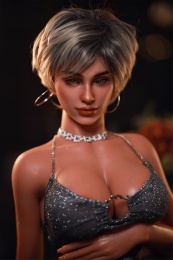 Carrie European Curvy Realistic Sex Doll, Tanned, Soft Silicone 157 cm (5’2 ft)  photo
