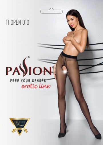 Passion - Tiopen 010 开裆丝袜 - 黑色 - 5 照片