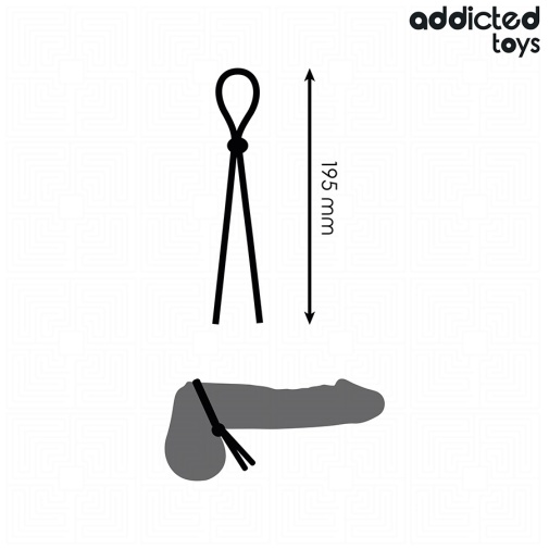 Addicted Toys - 簡易套索陰莖環 - 黑色 照片