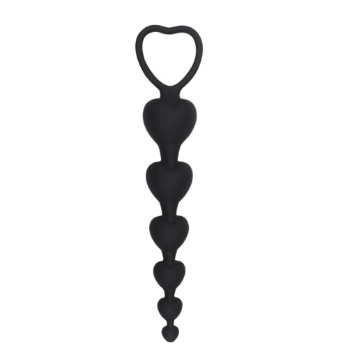MT - Heart Anal Beads - Black photo
