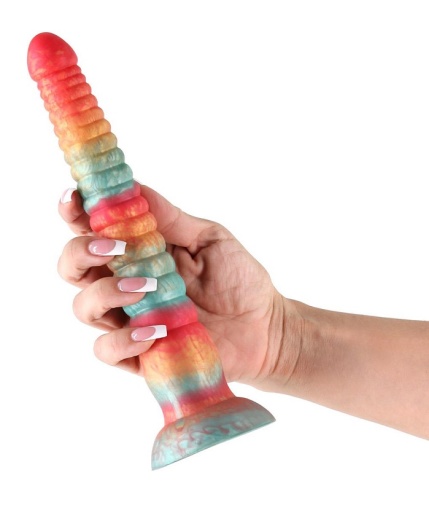 NS Novelties - Colours Stacked  9" 彩色渐层假阳具 - 红/金色 照片