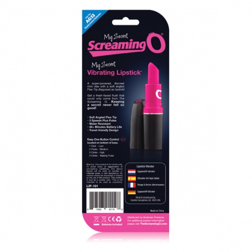 The Screaming O - 唇膏型震动器 - 粉红色 照片