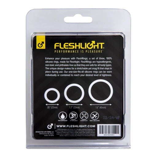 Fleshlight - FleshBands Rings 3 pcs - Black photo