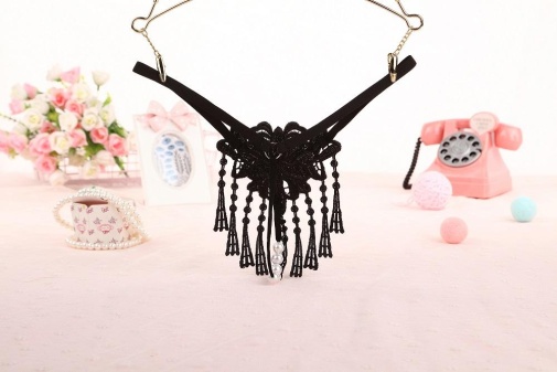 SB - Floral Thong - Black photo