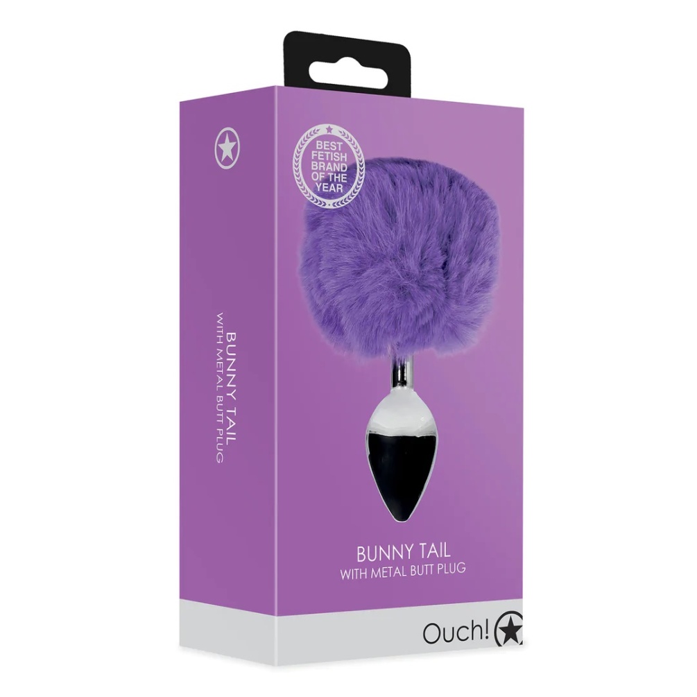 Hopping into a world of fluffy wonder, the Fox Tail Metal Bu... Ouch - Bunny Tail Plug - Purple photo-10