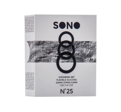Sono - #25 陰莖環3件裝 - 黑色 照片
