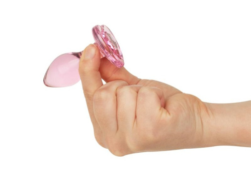Add a touch of elegance to your anal adventures with this gl... Easytoys - Heart Glass Plug - Pink photo