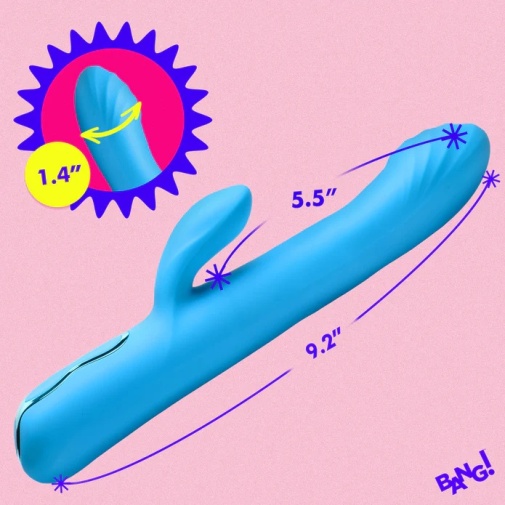 Bang! - 旋轉式兔仔震動按摩棒 - 藍色 照片