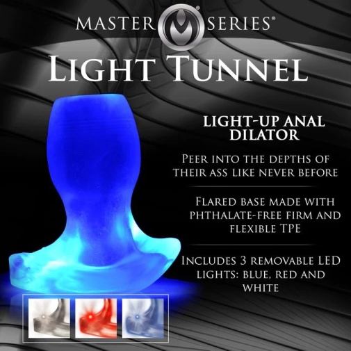 Master Series - LED 燈 - 中空後庭擴張器 大碼 - 透明 照片