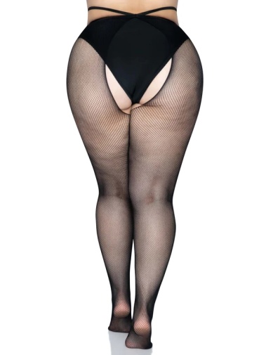 Leg Avenue - Olivia Crotchless Pantyhose - Black - Plus Size photo