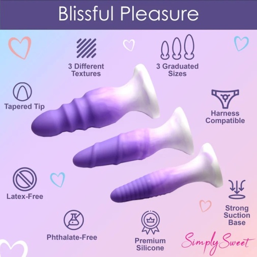 Simply Sweet - Butt Plug Set 3 pcs - Purple photo