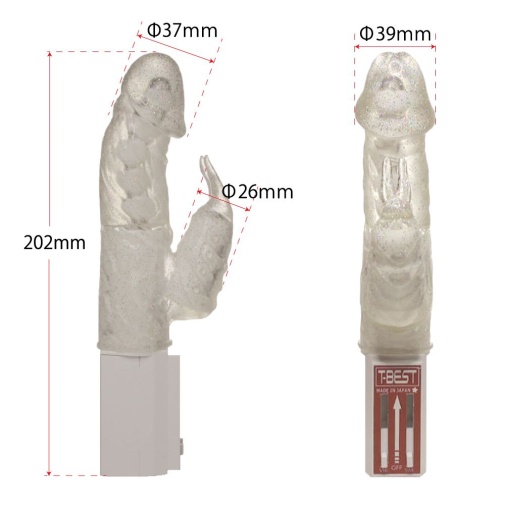 T-Best - 强力兔子仿真阳具振动器 - 透明 照片