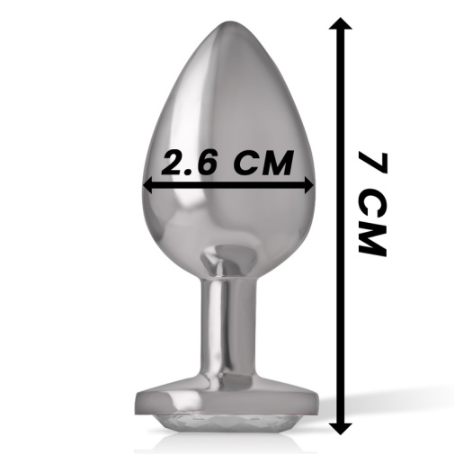 Intense - Metal Heart Gem Plug S - Clear photo