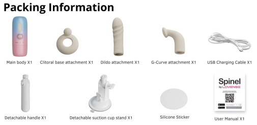 Lovense - Spinel 可APP控推撞抽插加热式按摩棒手持/吸啜底盘 - 粉红色配蓝色 照片