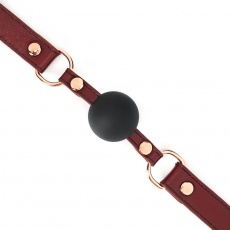 Liebe Seele - Silicone Ball Gag w Leather Straps - Wine Red photo