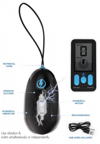 Zeus Electrosex - E-Stim Pro 遙控震蛋 - 黑色 照片