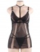 Ohyeah - Elegant Babydoll w Neck Ring - Black - XL photo-5