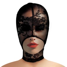 Master Series - Lace Seduction Bondage Hood - Black photo