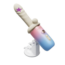 Lovense - Spinel 可APP控推撞抽插加热式按摩棒手持/吸啜底盘 - 粉红色配蓝色 照片