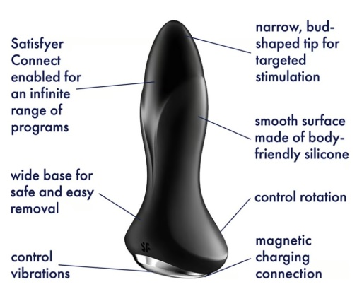 Satisfyer - APP 智能遥控 震动旋转肛塞 1 Plus - 黑色 照片