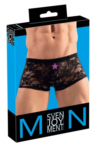 Svenjoyment - 男士蕾丝四角内裤 - 黑色 - 大码 照片