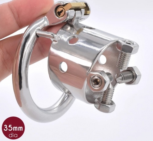 FAAK - 4 Bolts Chastity Cage 45mm - Silver photo