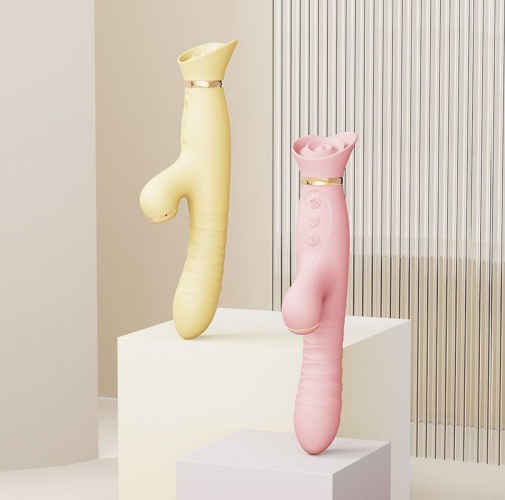 Zalo - Rose Thruster Rabbit Vibrator - Lemon Yellow photo