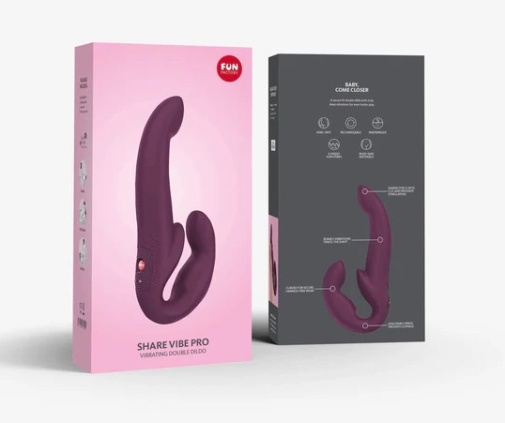 Fun Factory - Share Vibe Pro 无带穿戴式震动阳具 - 酒红色 照片