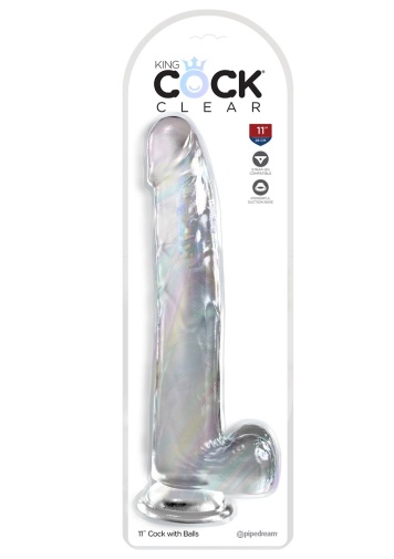 King Cock - 11" 透明假阳具连睾丸 照片
