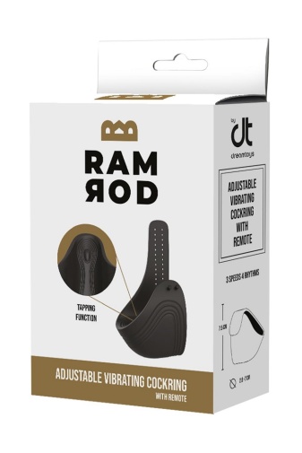 Dreamtoys - Ramrod 可調節震動陰莖環 附遙控器 - 黑色 照片