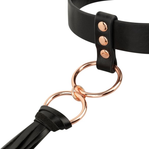 Rosy Gold - Collar w Flogger - Black photo