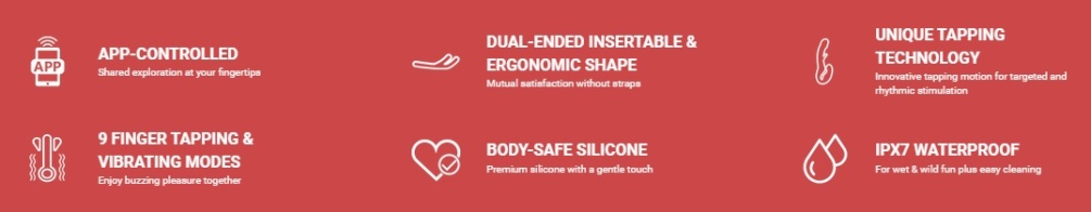 Harmony Duo features two kinds of stimutaion at once. Its sh... Honey Play Box - Harmony Duo App Strapless Strap-On - Blue photo-6