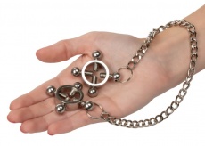 CEN - 4-Point Nipple Press w Chain - Silver photo