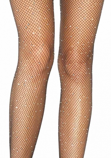 Leg Avenue - Crystalized Fishnet Suspender Pantyhose - Black photo