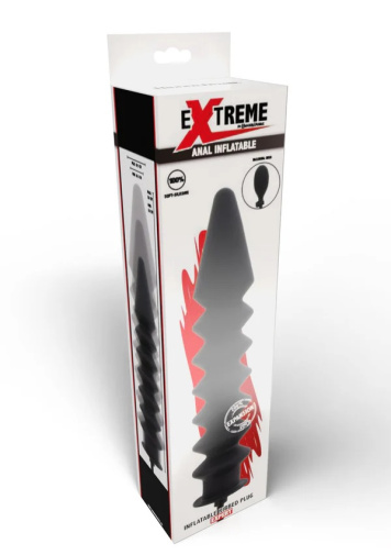 Hidden Desire - Expert Ribbed Inflatable Plug - Black photo