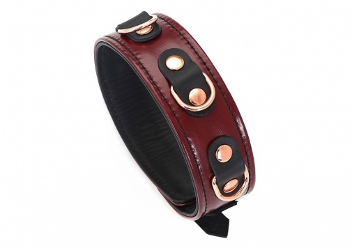 Liebe Seele - Leather Collar w Leash - Wine Red photo