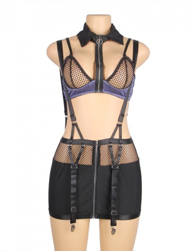 Ohyeah - 後庭開襠情趣服裝 - 黑色 - 加大碼 照片